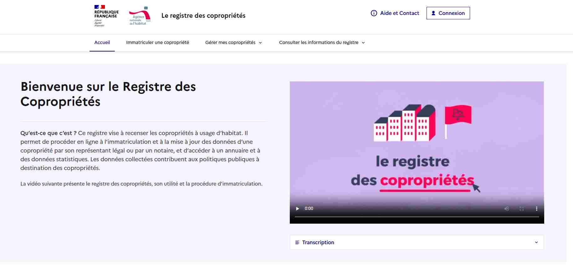 Registre des copropriétés